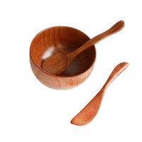 Wooden Facial Mask Mixing Bowl and Applicator Set